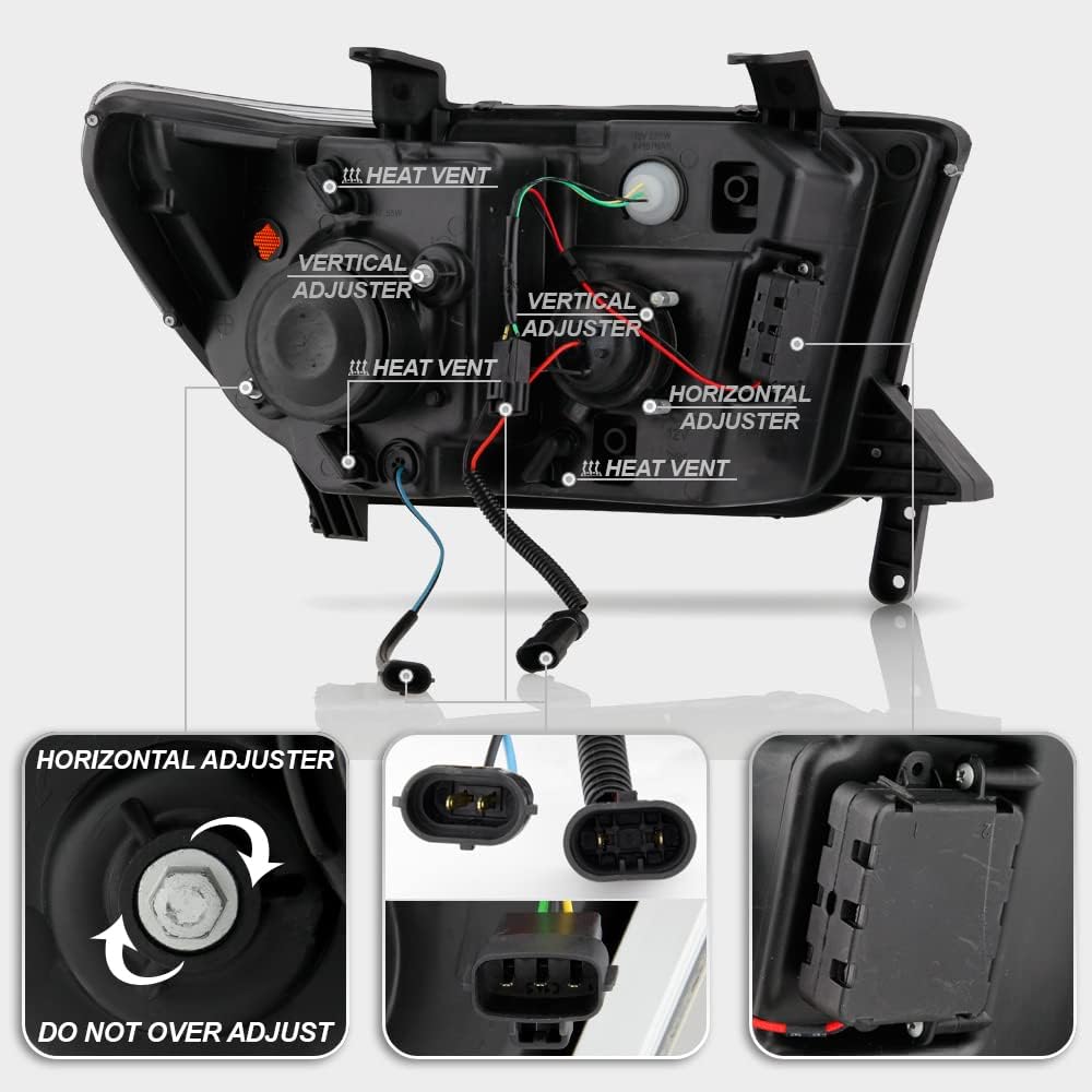 Black LED Projector Headlights V3910