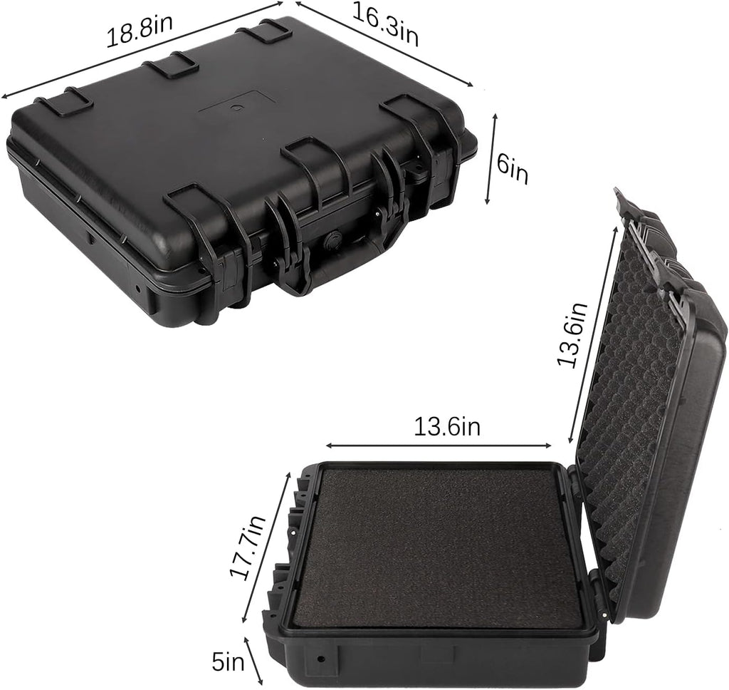 Black Waterproof Hard Camera Case with Foam Insert H6179