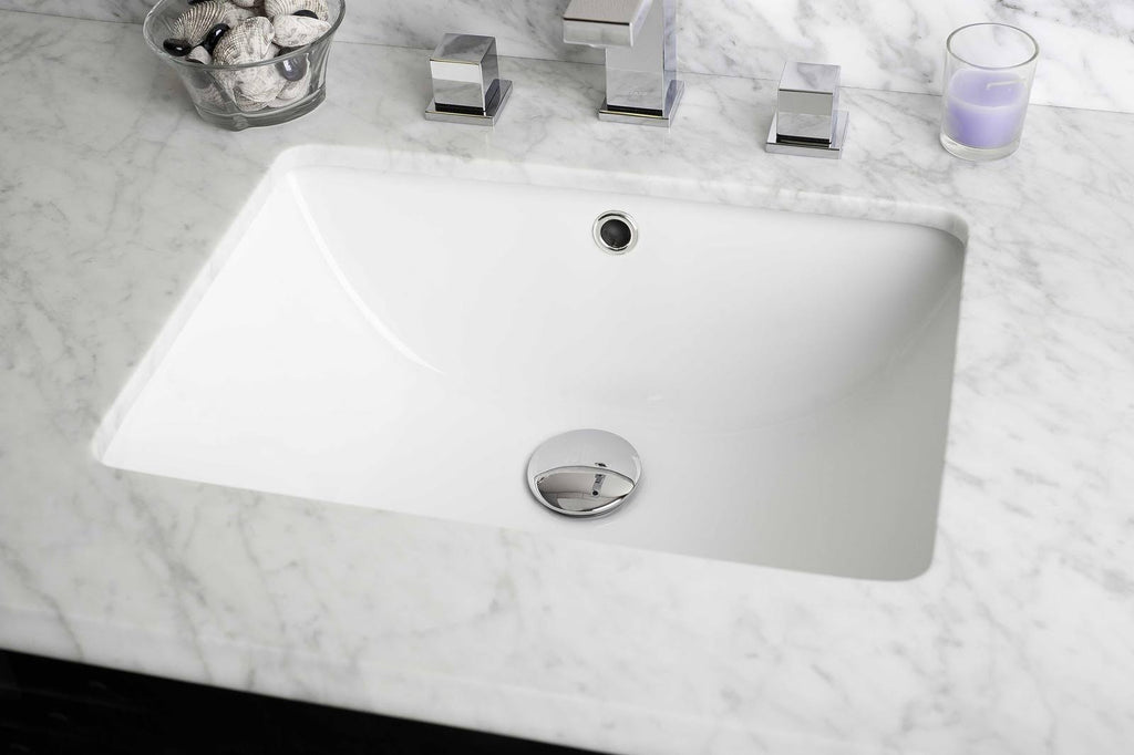 White Rectangle Undermount Sink Set F1141