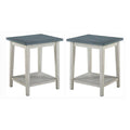 Blue Wood 1-Shelf Side Table Set of 2 M57286