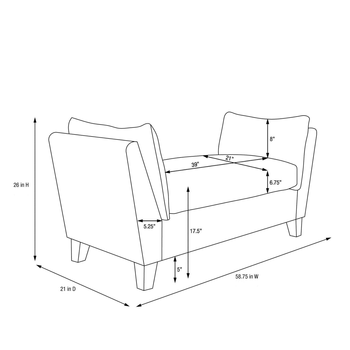 Modern Bench Gray L73528