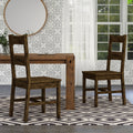 Rustic Oak Dining Chairs Set of 2 F457