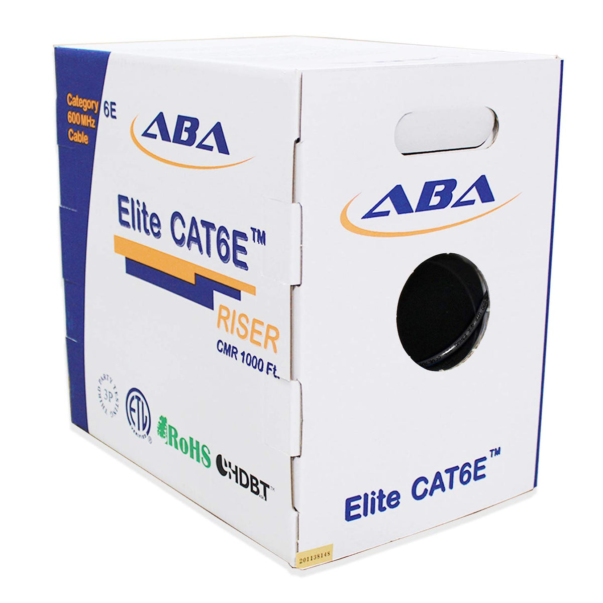 Blue 1000ft UTP 24AWG Solid Bare Copper CAT6E Riser Ethernet Cable S870