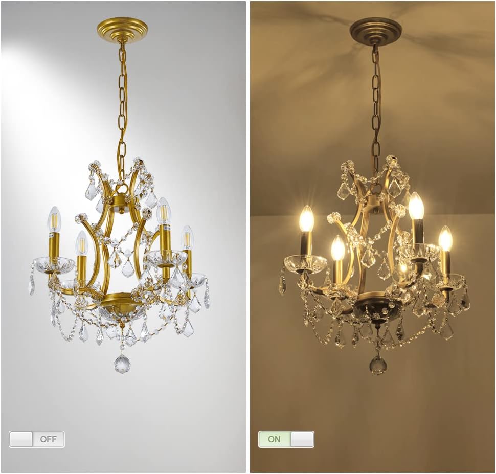 4-Light Gold Crystal Chandelier H84959