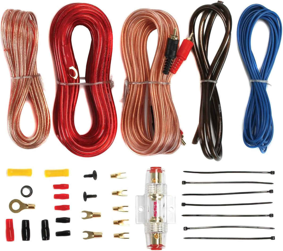 2 Farad Car Audio Power Capacitor and 8 Gauge Amplifier Installation Kit Q5732
