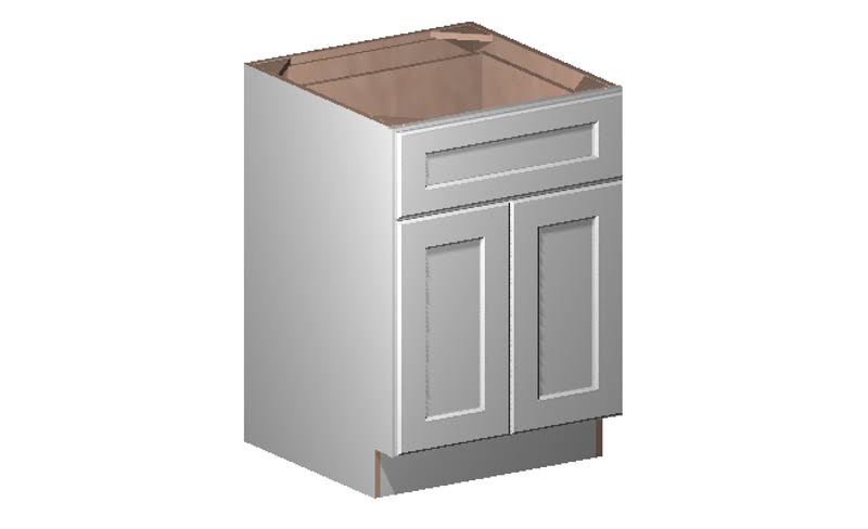 White 2 Doors 1 Drawer Base Cabinet L2610