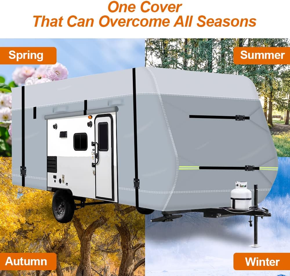 600D Waterproof Oxford Travel Trailer RV Cover 28'7''-31'6'' with Tire Cover G8806