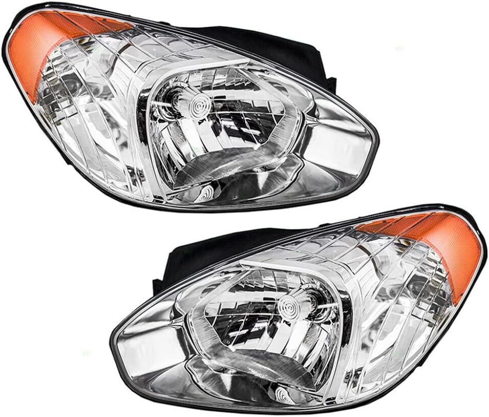 Hyundai Accent Headlight Assembly Pair Driver and Passenger Side G1117