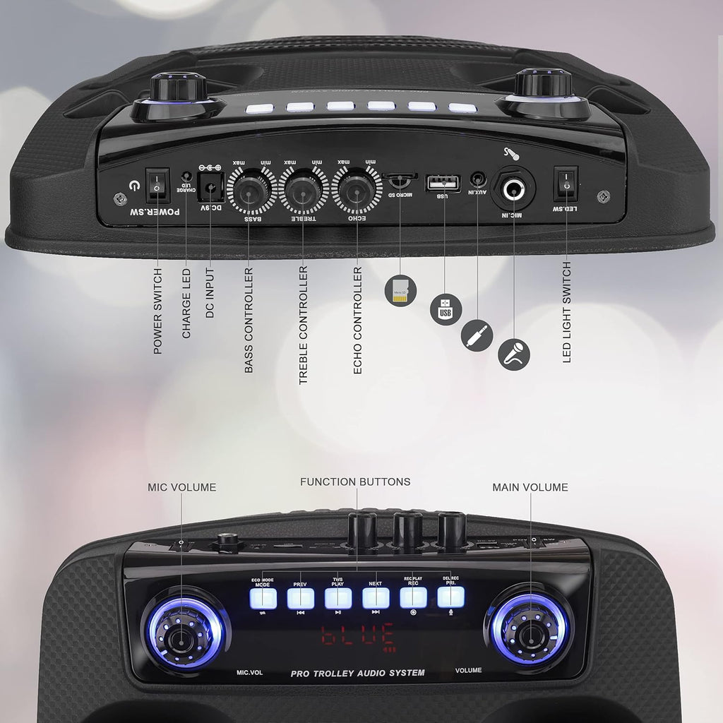 800W 12” Portable Bluetooth PA Speaker System K5849