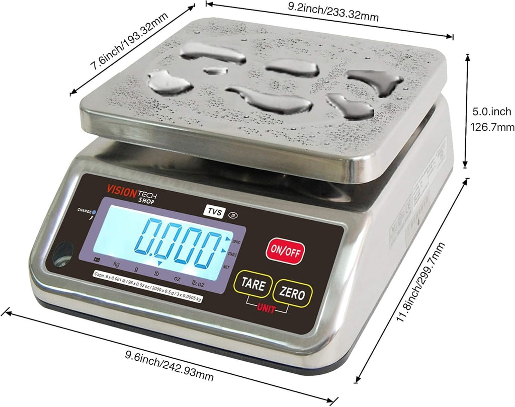 Stainless Steel Washdown Scale, 30lb Capacity W213