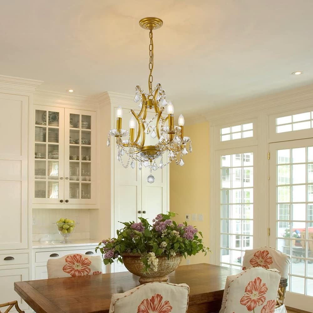 4-Light Gold Crystal Chandelier H84959