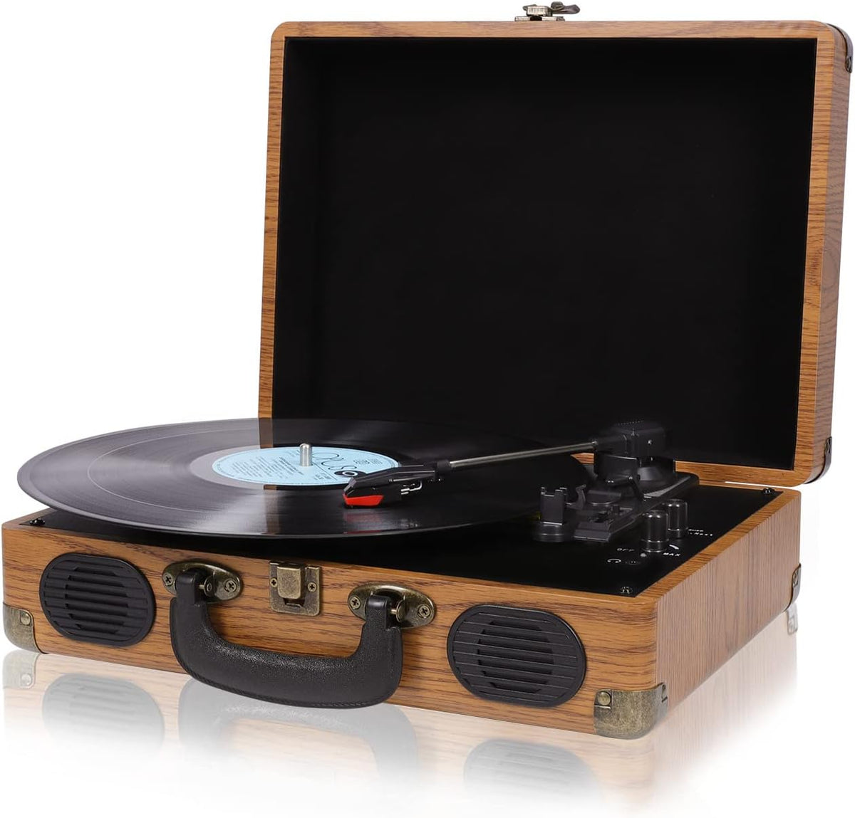 Vintage 3-Speed Bluetooth Turntable with Speaker F5802