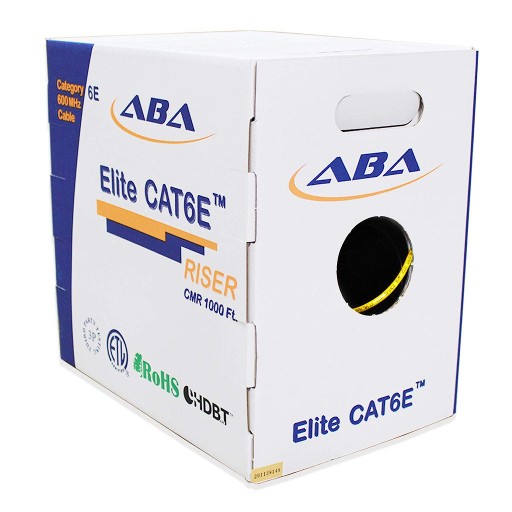 Blue 1000ft UTP 24AWG Solid Bare Copper CAT6E Riser Ethernet Cable S870