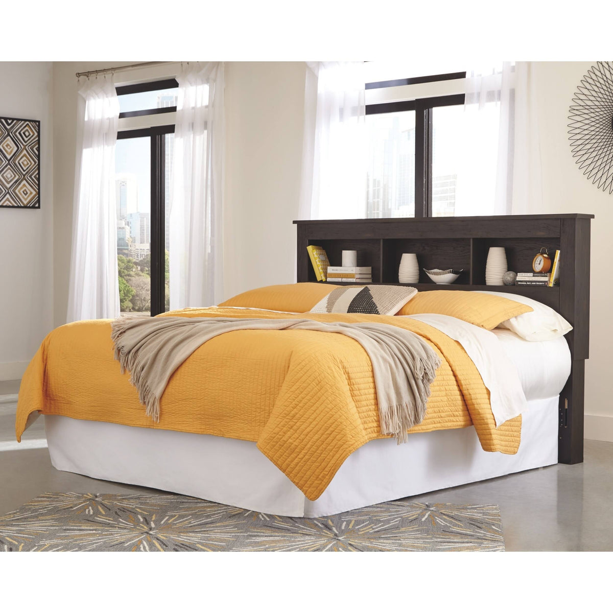 Dark Brown King Bookcase Headboard X56335