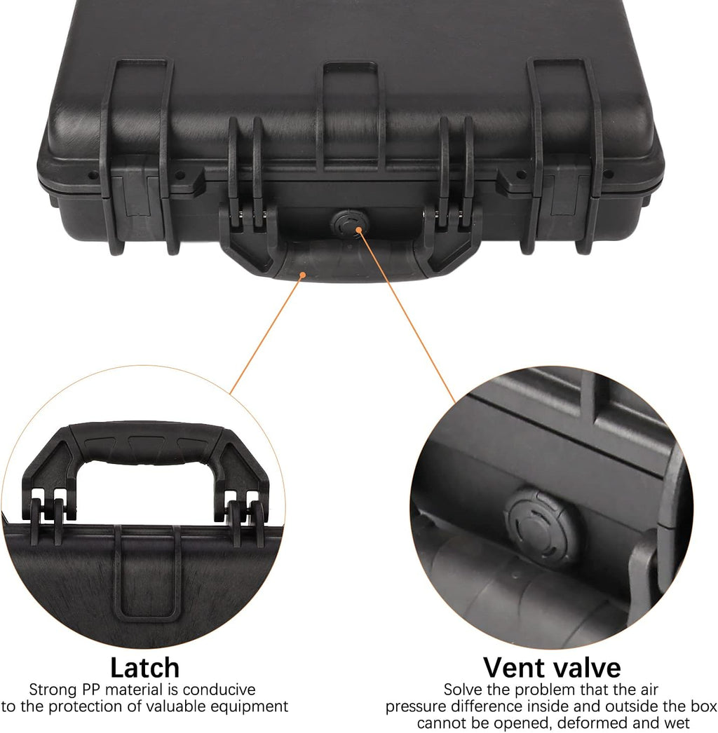 Black Waterproof Hard Camera Case with Foam Insert H6179