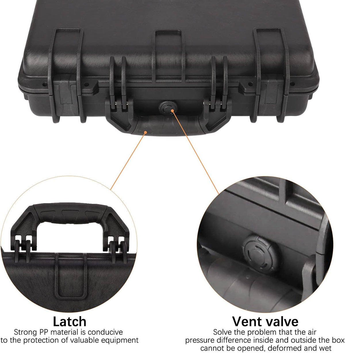 Black Waterproof Hard Camera Case with Foam Insert H6179