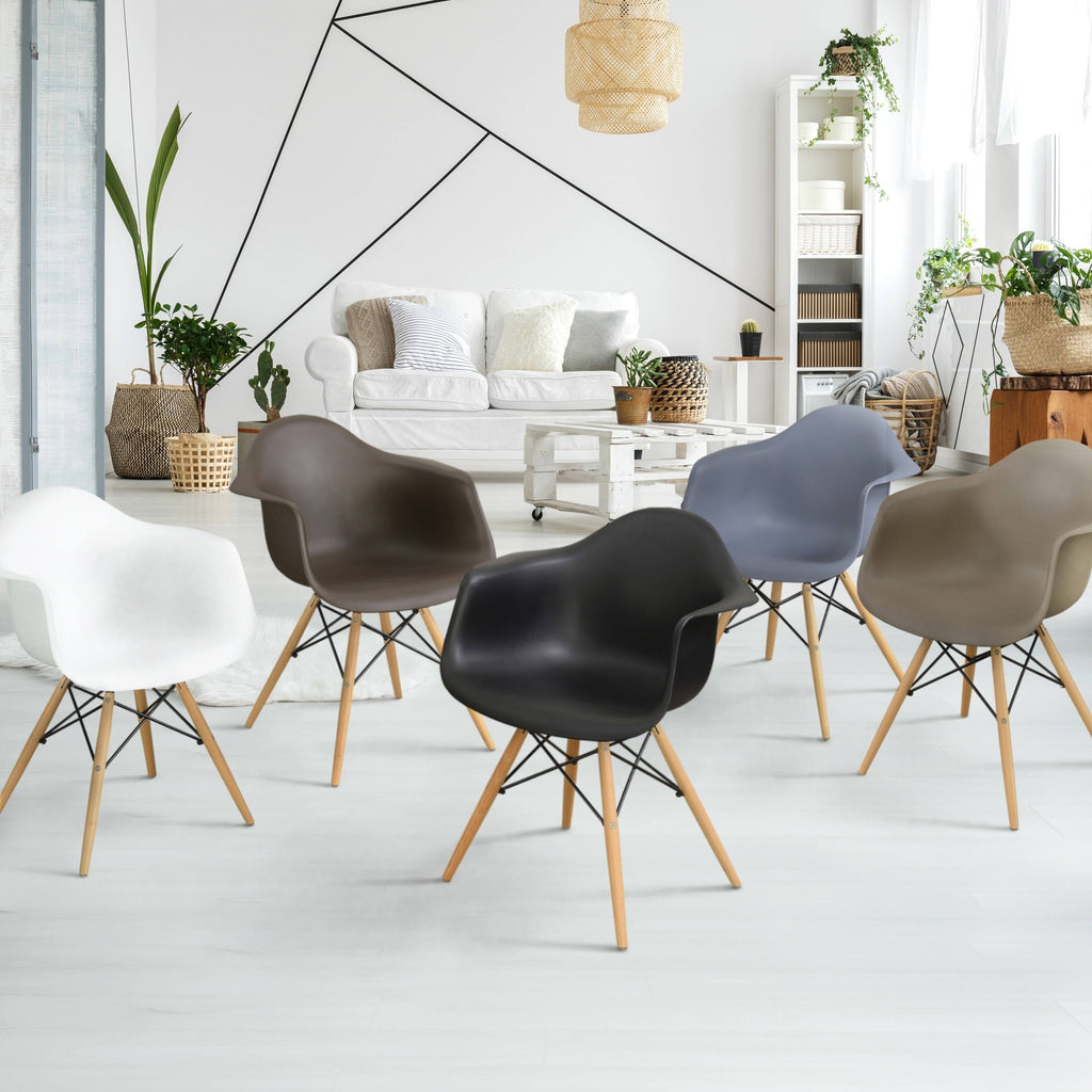 Modern Plastic Dining Chairs Set of 2 Dark Brown R237747
