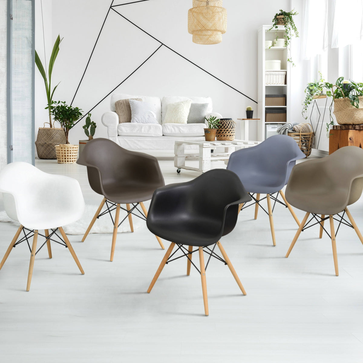 Modern Plastic Dining Chairs Set of 2 Dark Brown R237747