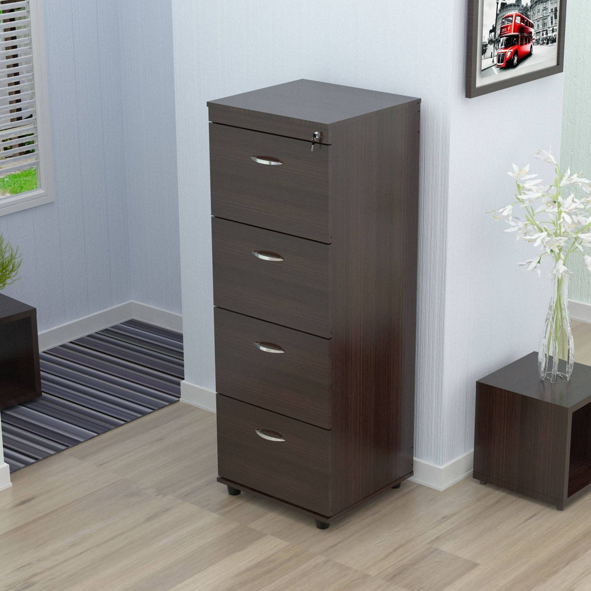 4-Drawer Espresso File Cabinet R177