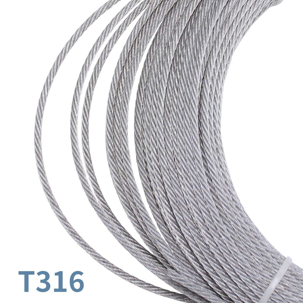 1/8'' 7x7 Strands T316 Stainless Steel Wire Rope T584904
