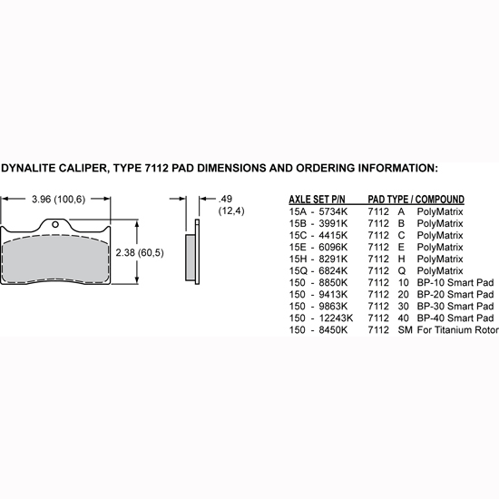 Forged Dynalite Internal Brake Caliper P3326