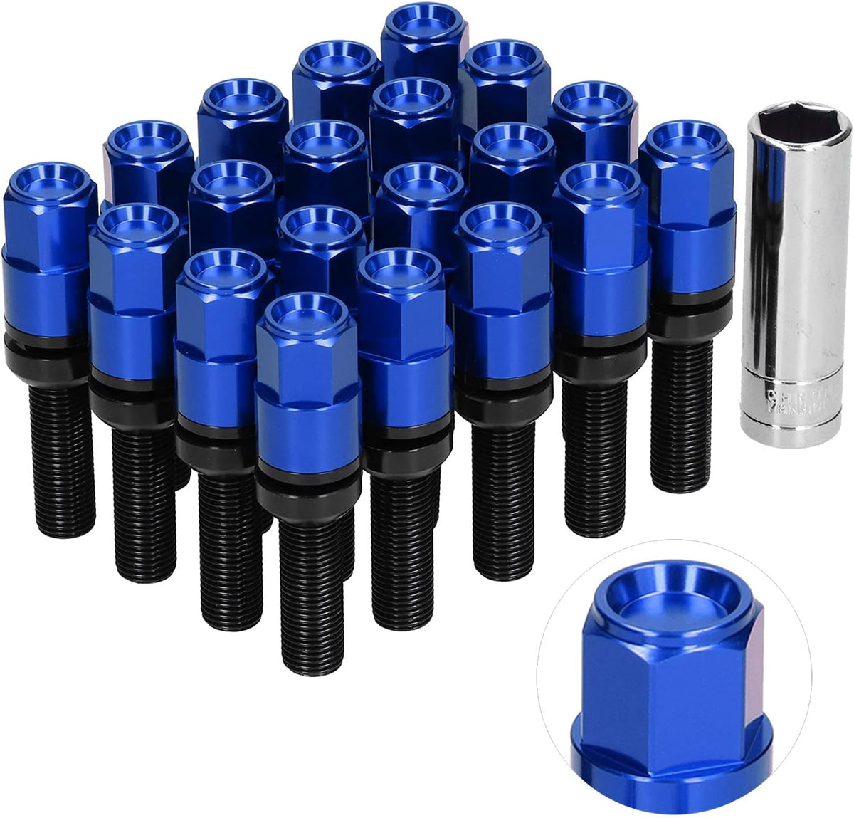 21pcs 42mm Extended Lug Bolt Kit M14x1.5 Ball Seat S757142