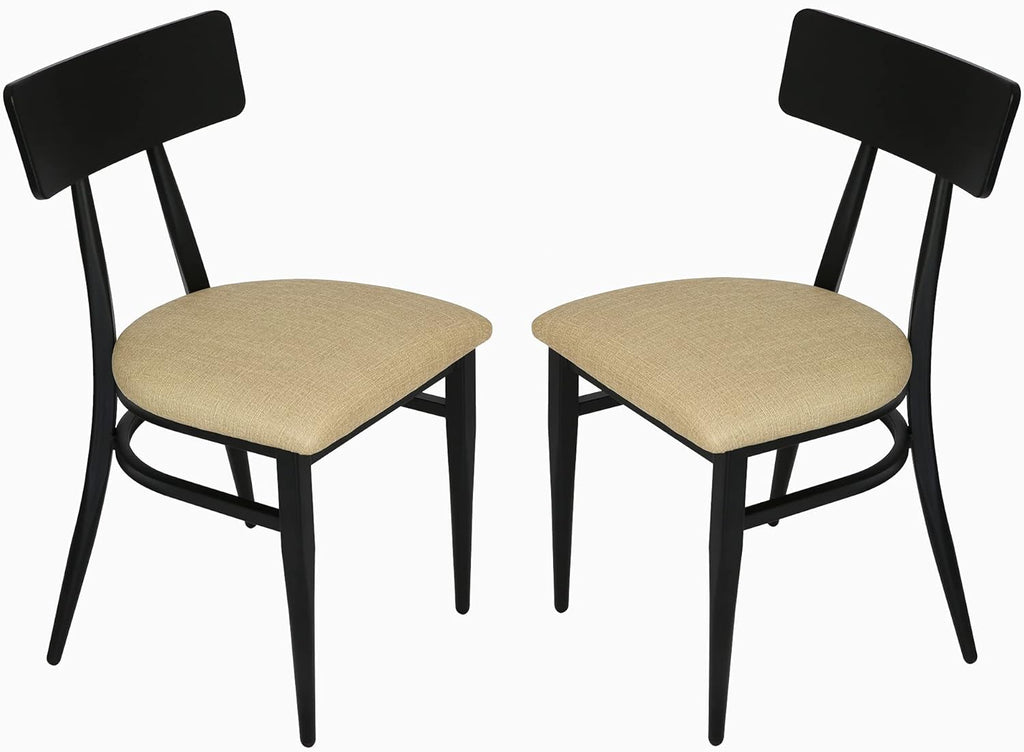 Set of 2 Metal Dining Chair with Wood Seat S706
