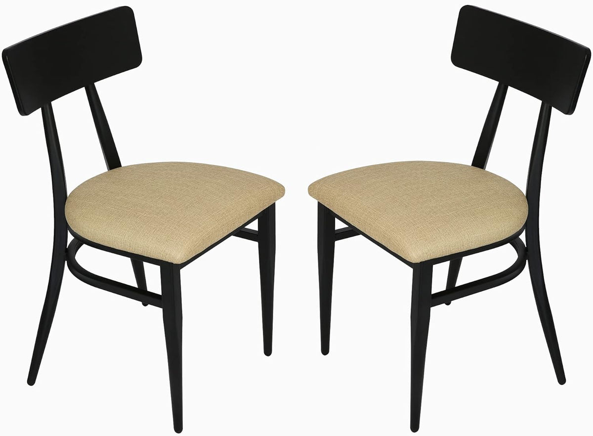 Set of 2 Metal Dining Chair with Wood Seat S706