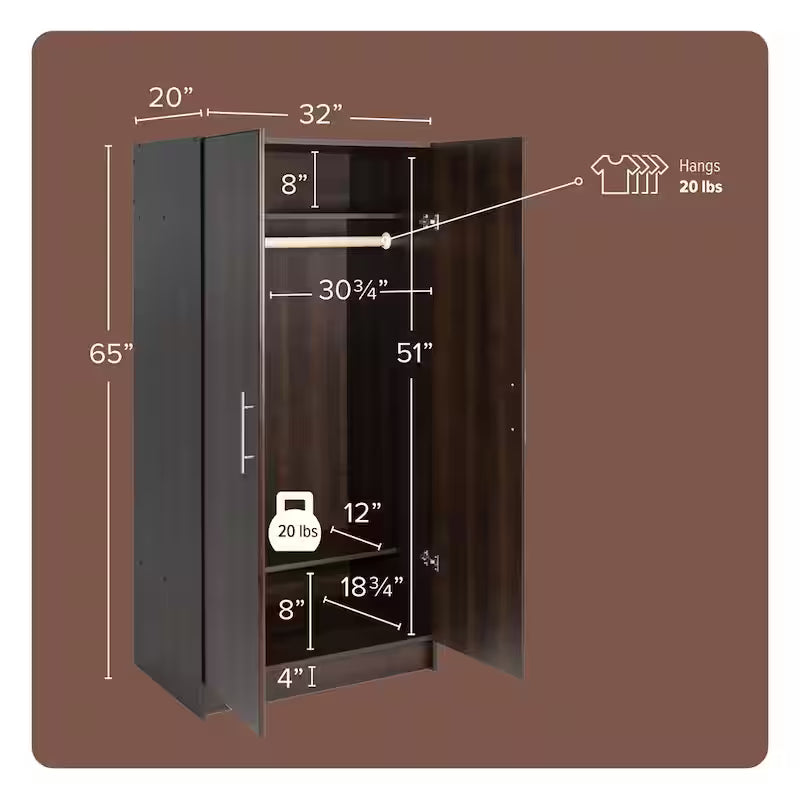 Wood Freestanding Garage Cabinet in Espresso F423106