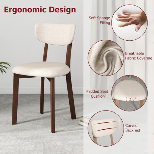 Mid-Century Modern Round 3-Piece Dining Table Set with 2 Chairs W93630