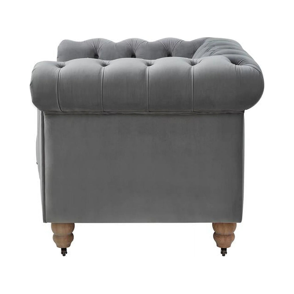 Dark Gray Velvet Button Tufted Club Chair Z207