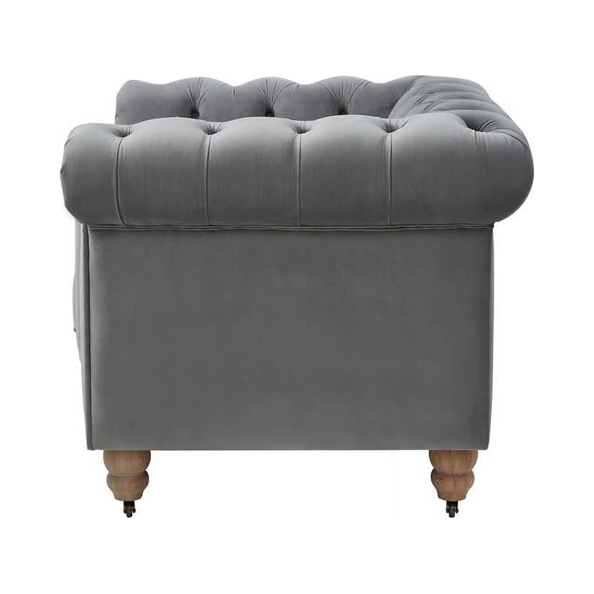 Dark Gray Velvet Button Tufted Club Chair Z207