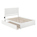 Queen Solid Wood Bed with Twin XL Trundle in White Q925