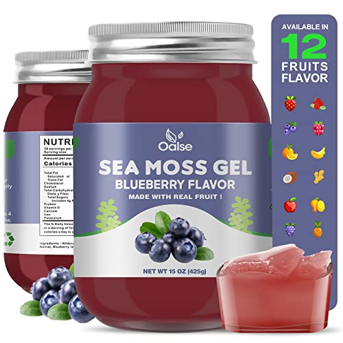 Organic Raw Sea Moss and Blueberry Gel 15 Ounce O464