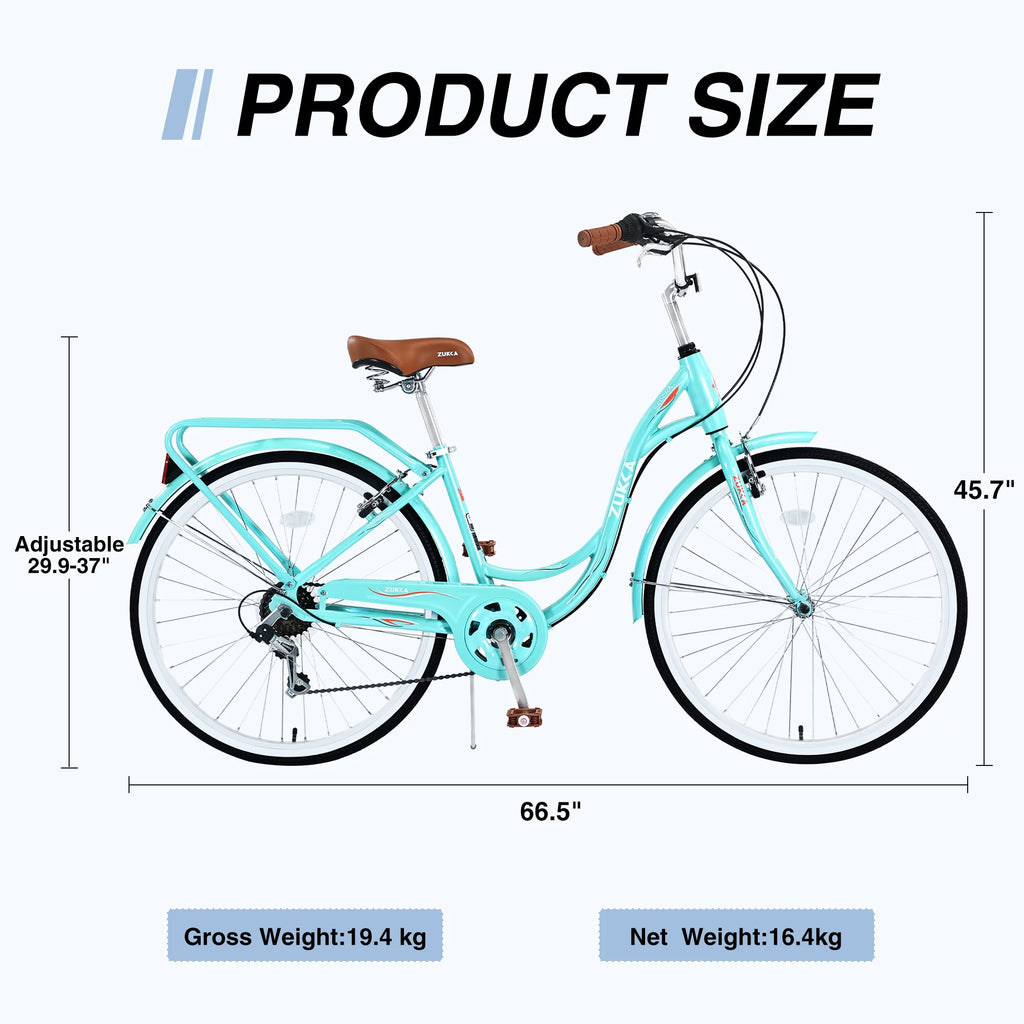 26 inch 7 Speed Steel Frame Girls Bicycle O130
