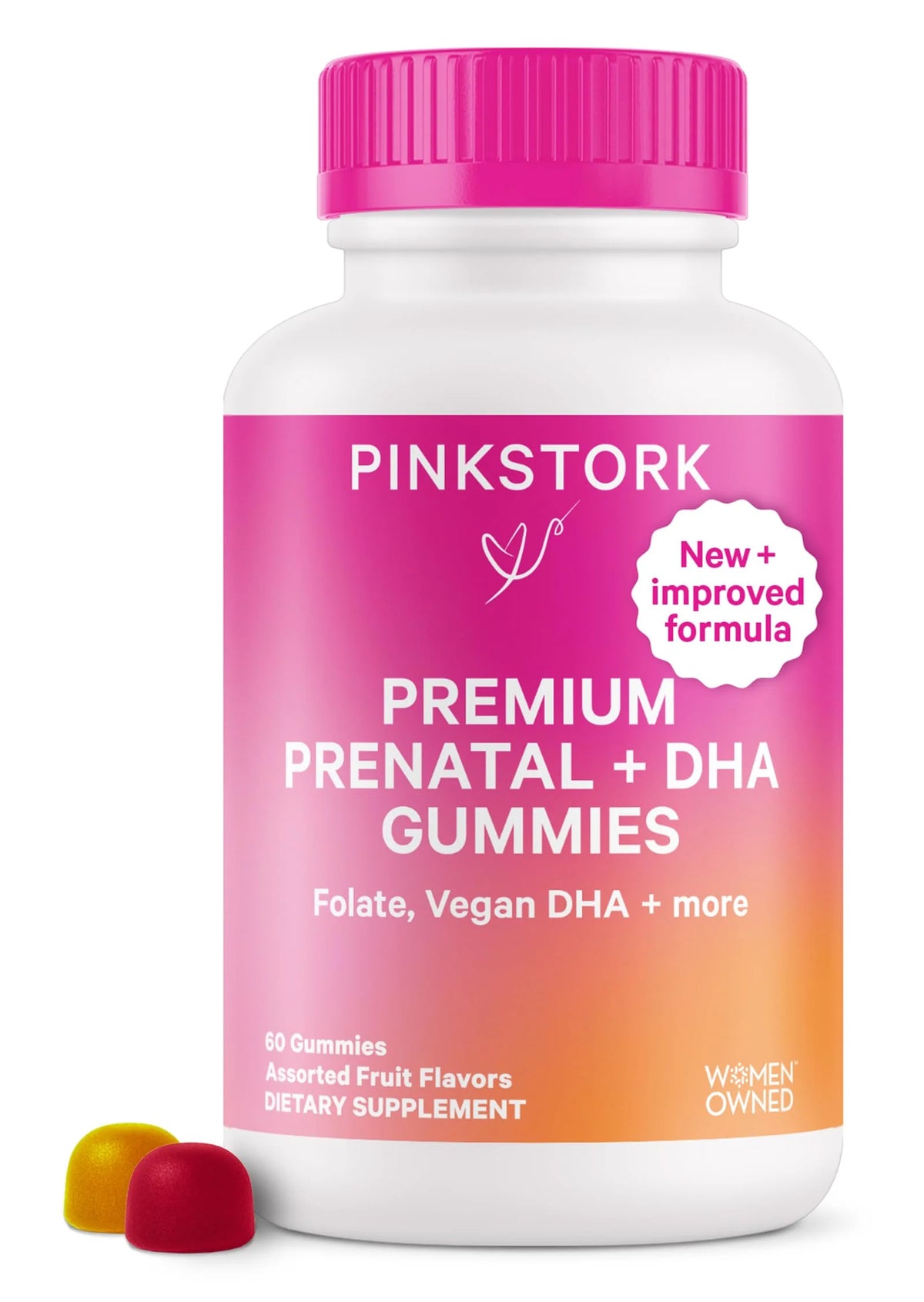 Prenatal Gummy Vitamins with DHA Folate and Vitamin D 60 Vegan Gummies X577462