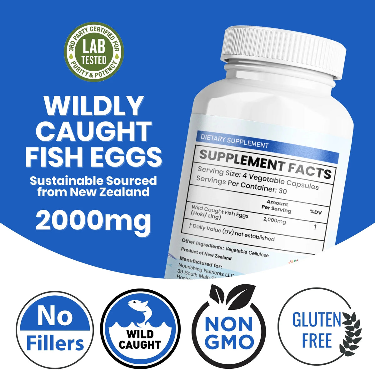 Wild Caught Fish Eggs Omega 3-6-9 120 Capsules J583
