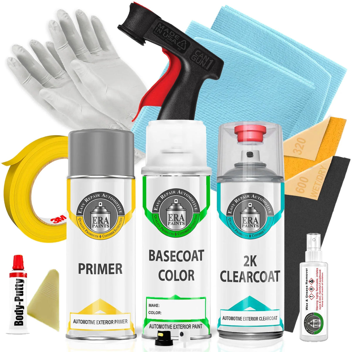 Aerosol Spray Touch Up Paint 2K Clearcoat Primer and Pro Prep Kit D617338