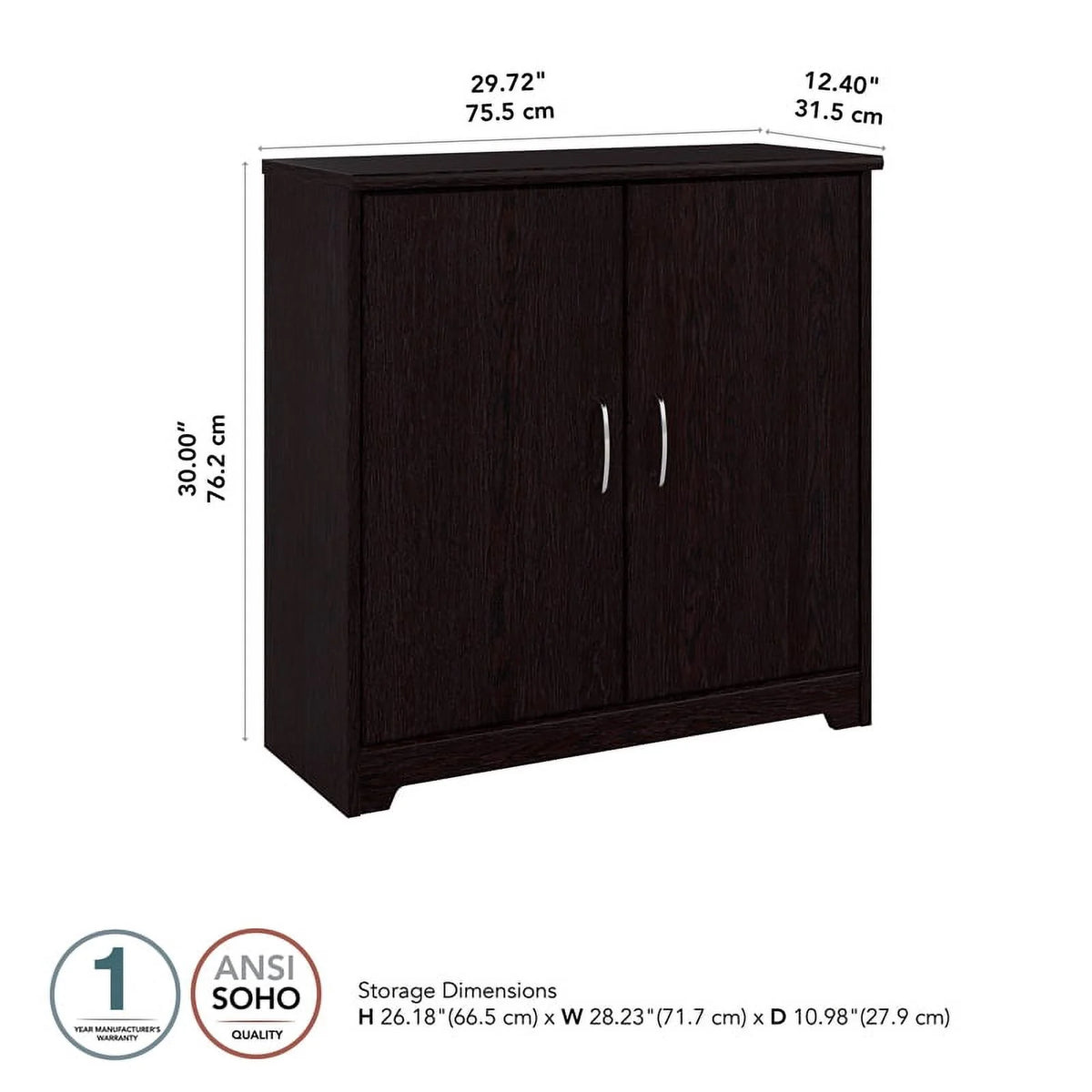 Espresso Engineered Wood Bathroom Storage Cabinet K438748