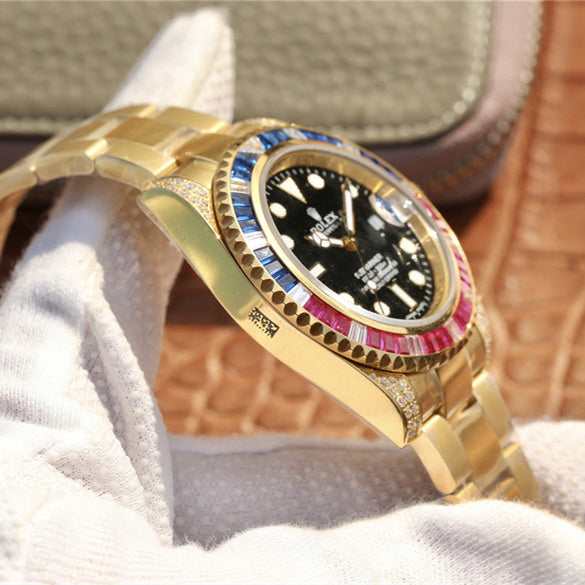 Golden Blue Red Diamond Black Dial 40mm N1938