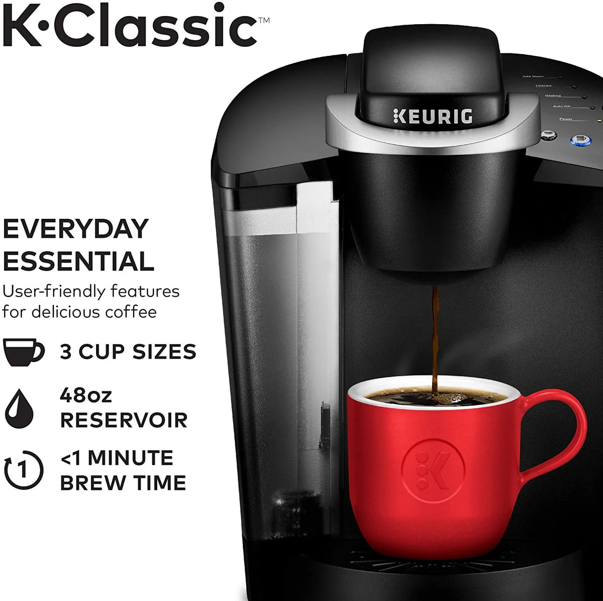 Black Single Serve K-Cup Pod Coffee Maker D43195