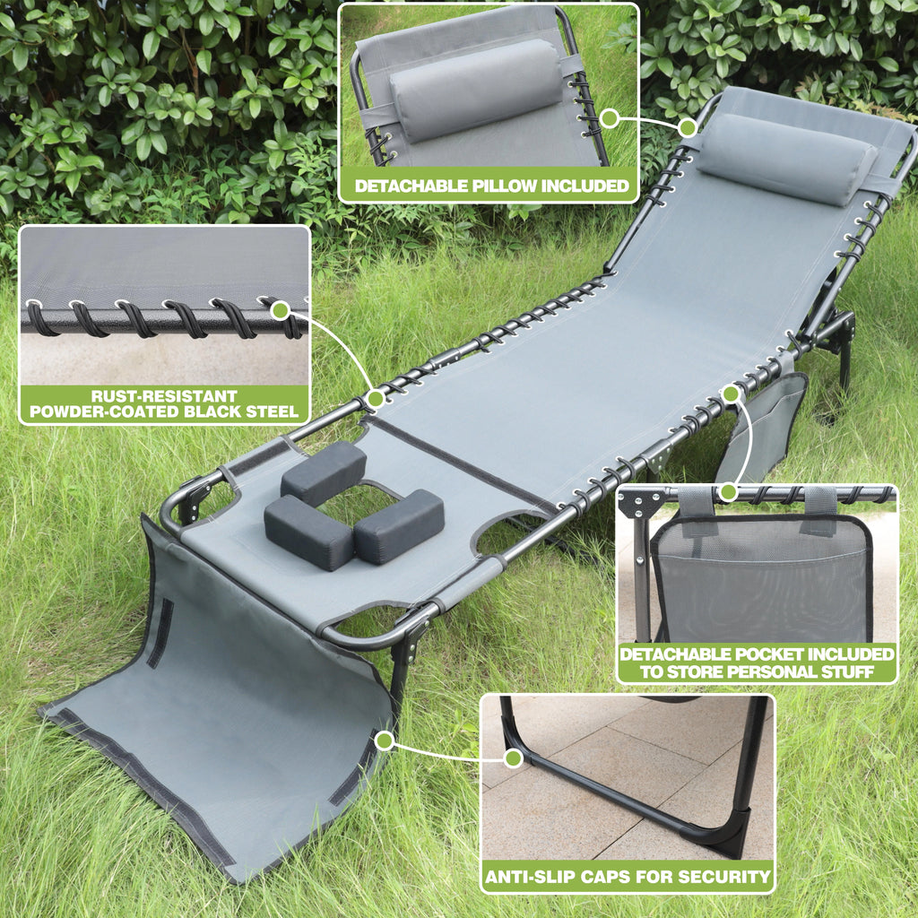 5-Position Adjustable Tanning Chair with Face & Arm Hole K615