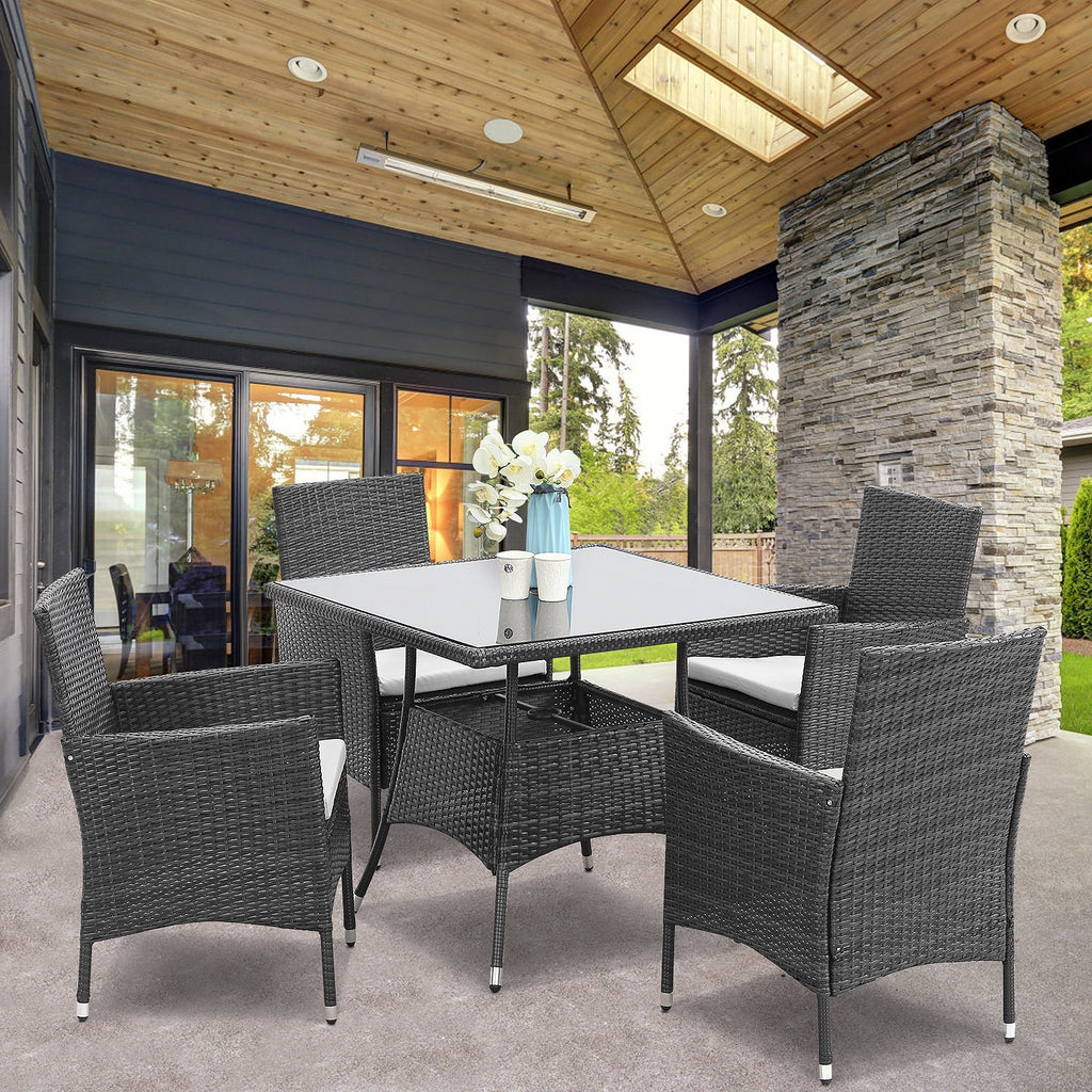 5 Piece Outdoor Wicker Patio Dining Set B146