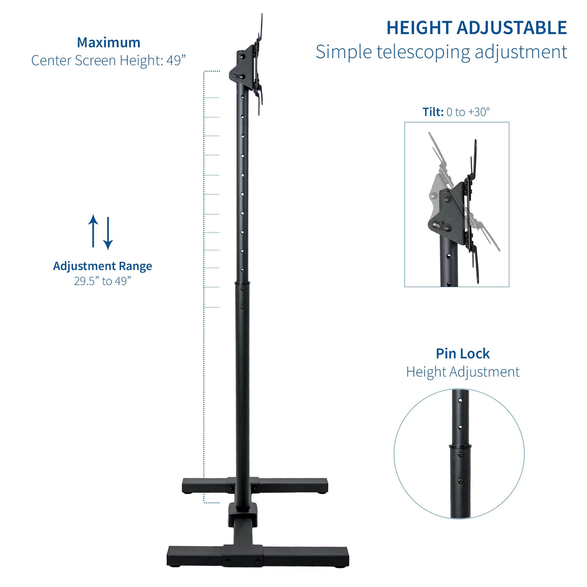 13" to 50" Height Adjustable Floor TV Stand E507