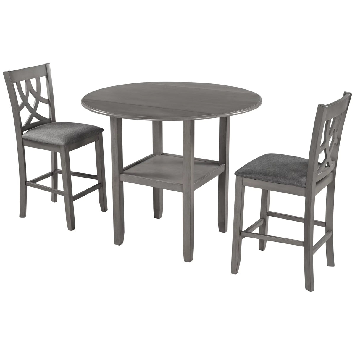 3-Piece Wooden Counter Height Dining Set with 2 Chairs X63359