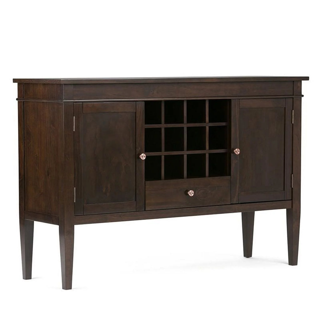Brown Wood Sideboard Buffet Credenza and Wine Rack V5931