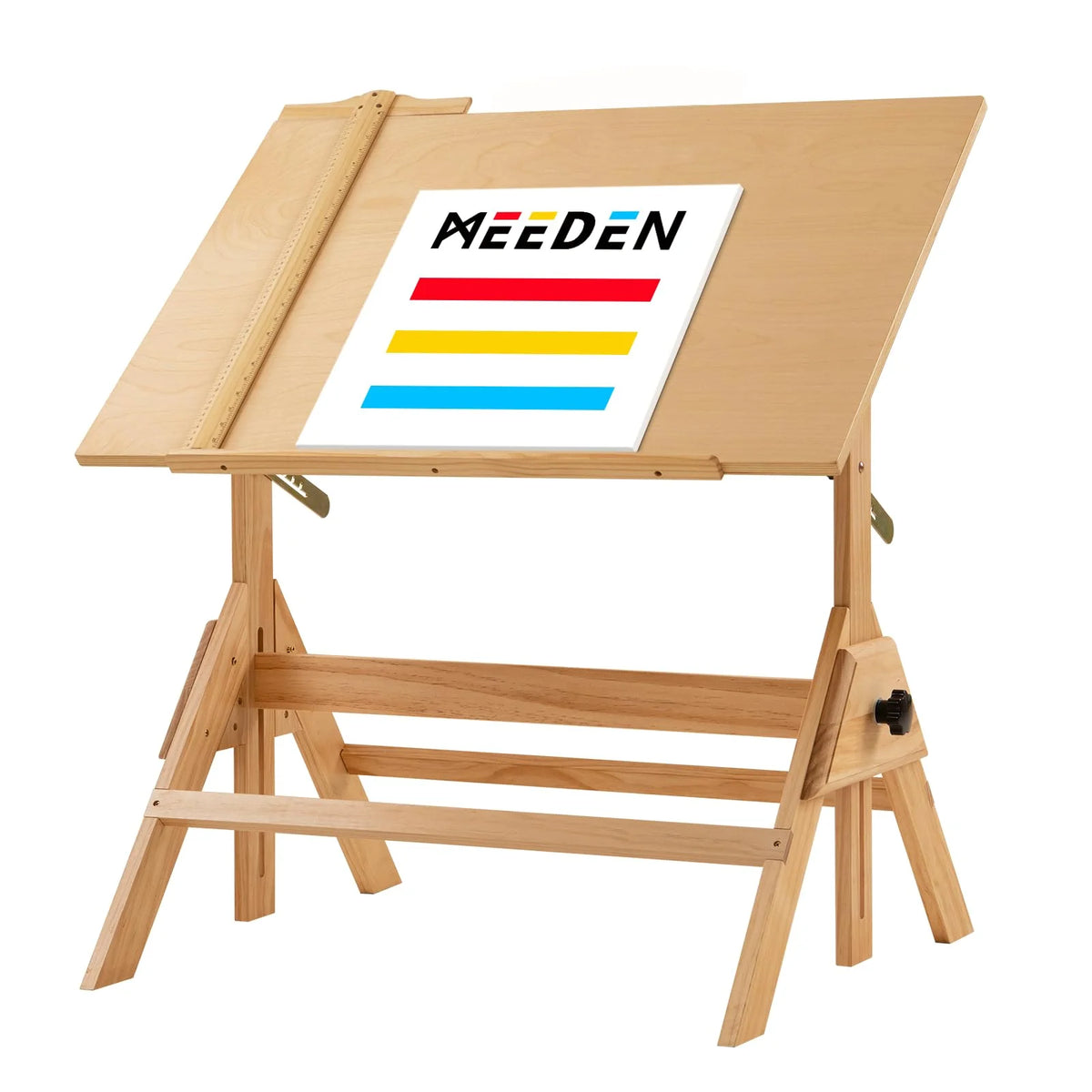 Solid Wood Drafting Table with Adjustable Angle Top W2271