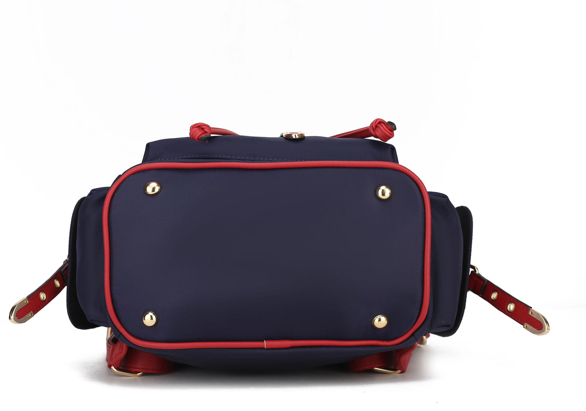 Nylon & Smooth Vegan Leather Women’s Backpack N250
