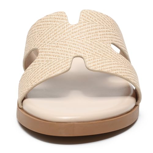 Womens Open Toe Slip on Leather Sandals Q689
