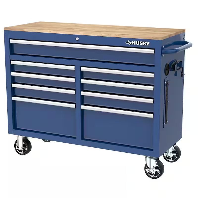 46 in. Gloss Blue Mobile Workbench Cabinet N8117